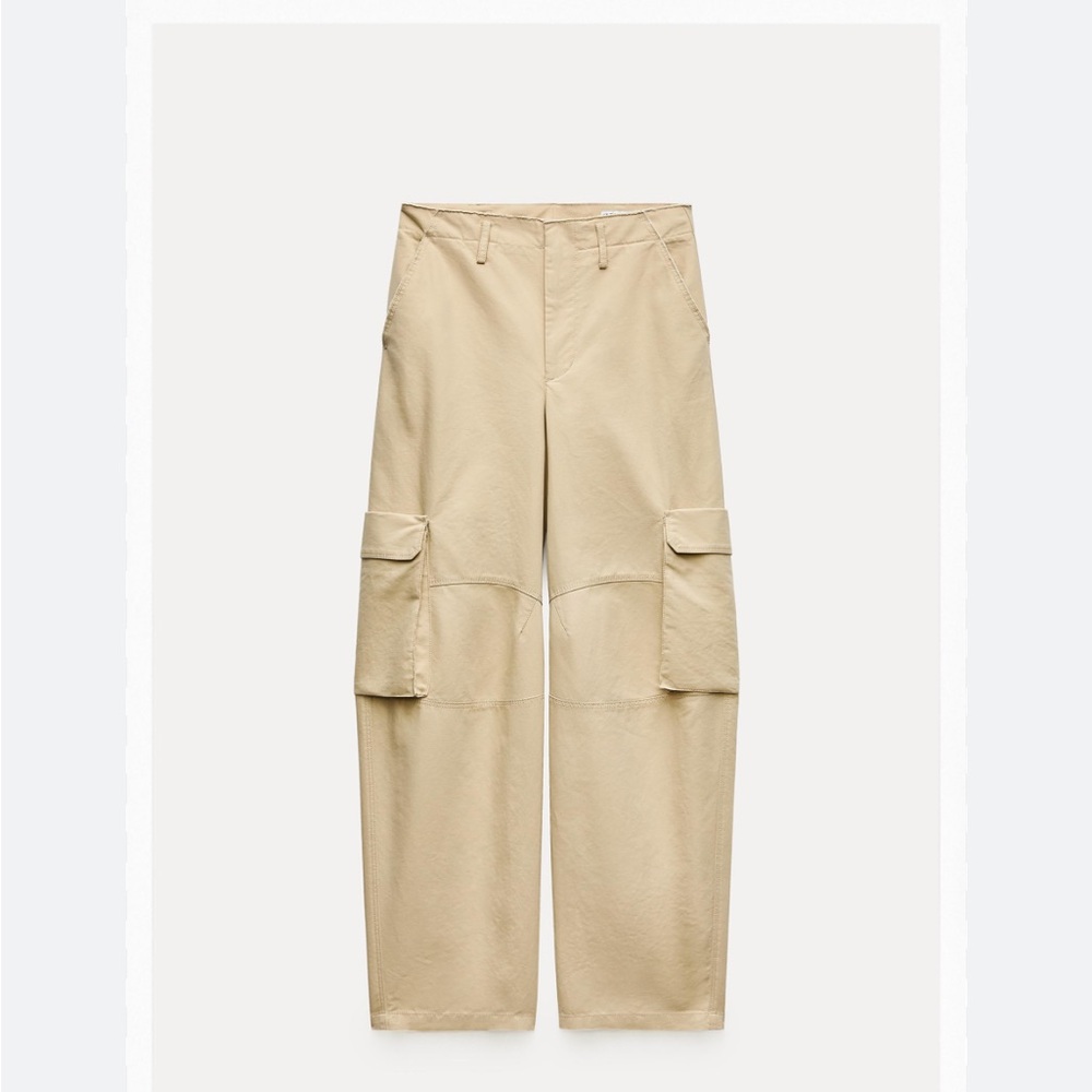 Zara Light Tan Cargo Trousers